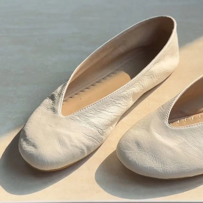Simple Round Toe Shallow Single Shoes Early Autumn Retro New Lightweight Flats