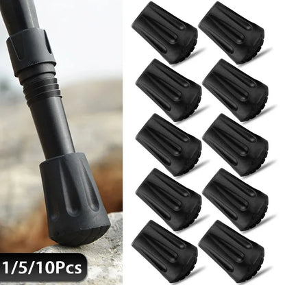 1-10PC Walking Stick Tips Anti-Slip Rubber Tips for Trekking Poles Durable Hiking Stick Tip Protectors Walking Stick Accessories