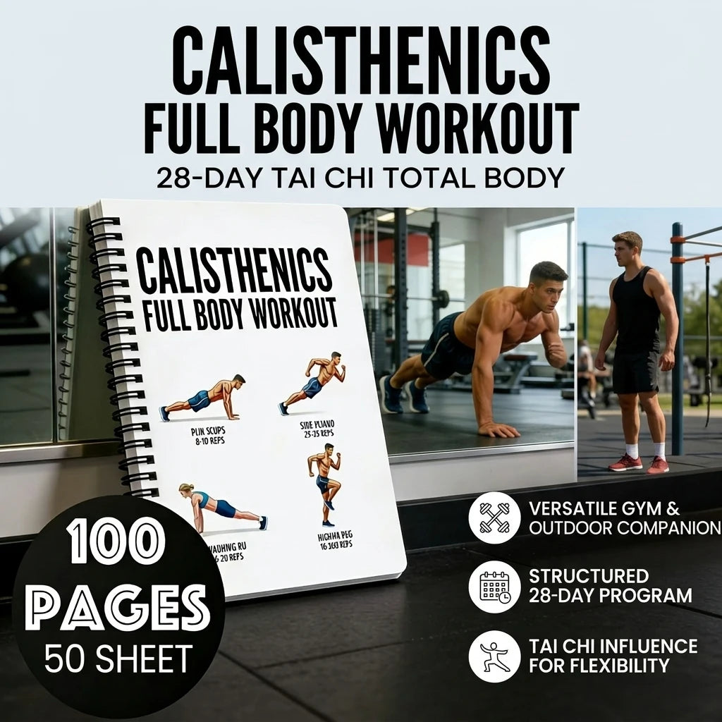 Full Body Workout Notebook Daily Training Guide Portable Fitness Planner for Men Women Home Gym Exercises Gift