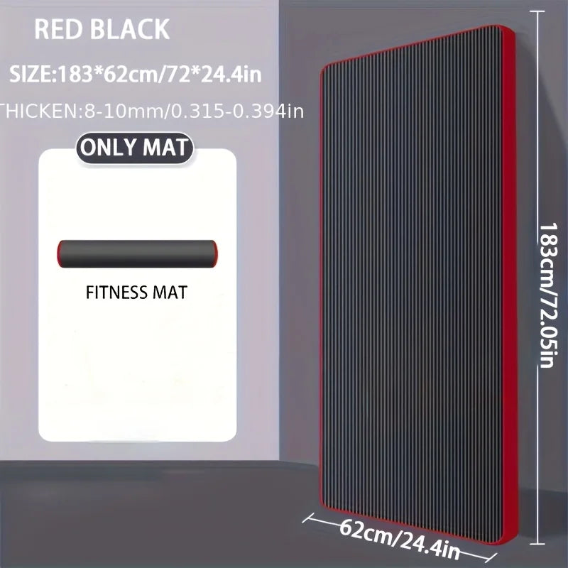 10MM Extra Thick 183cmX62cm Yoga Mats NBR Non-slip Exercise Mat Fitness Tasteless Pilates Workout Gym Mats With Bandage