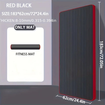 10MM Extra Thick 183cmX62cm Yoga Mats NBR Non-slip Exercise Mat Fitness Tasteless Pilates Workout Gym Mats With Bandage