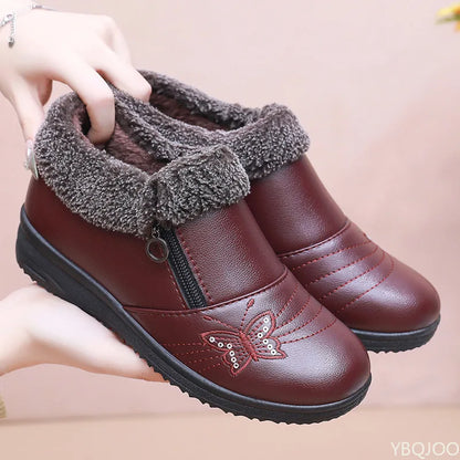 Winter flat bottom anti slip low top shoes for women providing warmth simplicity comfort wear resistance women's winter shoes