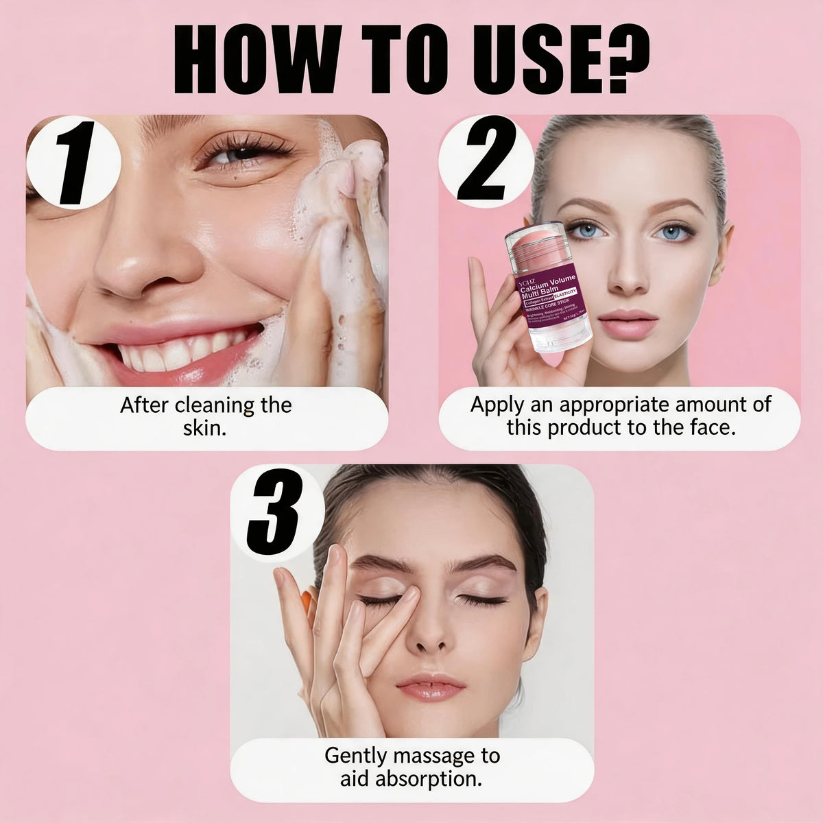Collagen Facial Care Stick: a Multi-Functional Product That Combines Lip Balm, Eye Cream, Neck Cream, Primer, and Facial Moisturizer, Offering Hydrating and Firming Effects, Suitable for All Skin Types