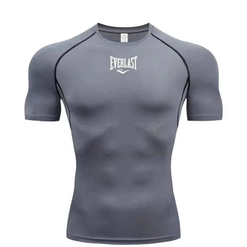 Sportswear Sweatshirts for Men's Running Compression T-Shirt Short Sleeve Gym Casual Workout Fitness Jogging Fashion Tight Fit