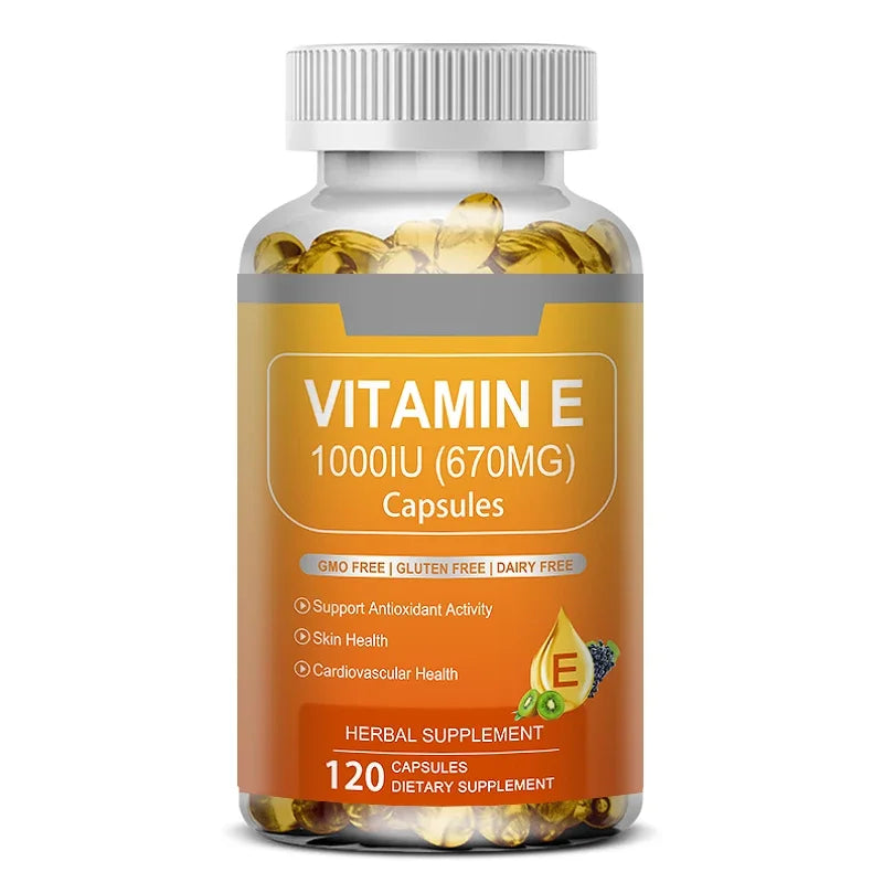 Vitamin E 670 Mg (1000 IU) - Natural Dietary Supplement Antioxidant, Skin, Immune System Support, Gluten Free, Vegen