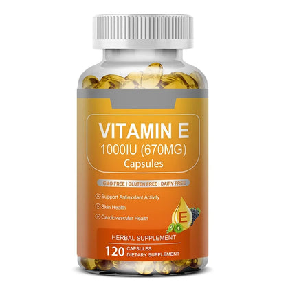 Vitamin E 670 Mg (1000 IU) - Natural Dietary Supplement Antioxidant, Skin, Immune System Support, Gluten Free, Vegen