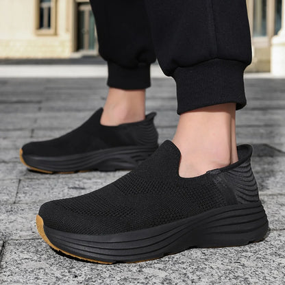 New Men's Slip-On Walking Shoes Breathable Casual Sneakers Soft Sole Lightweight Comfortable Outdoor Shoes