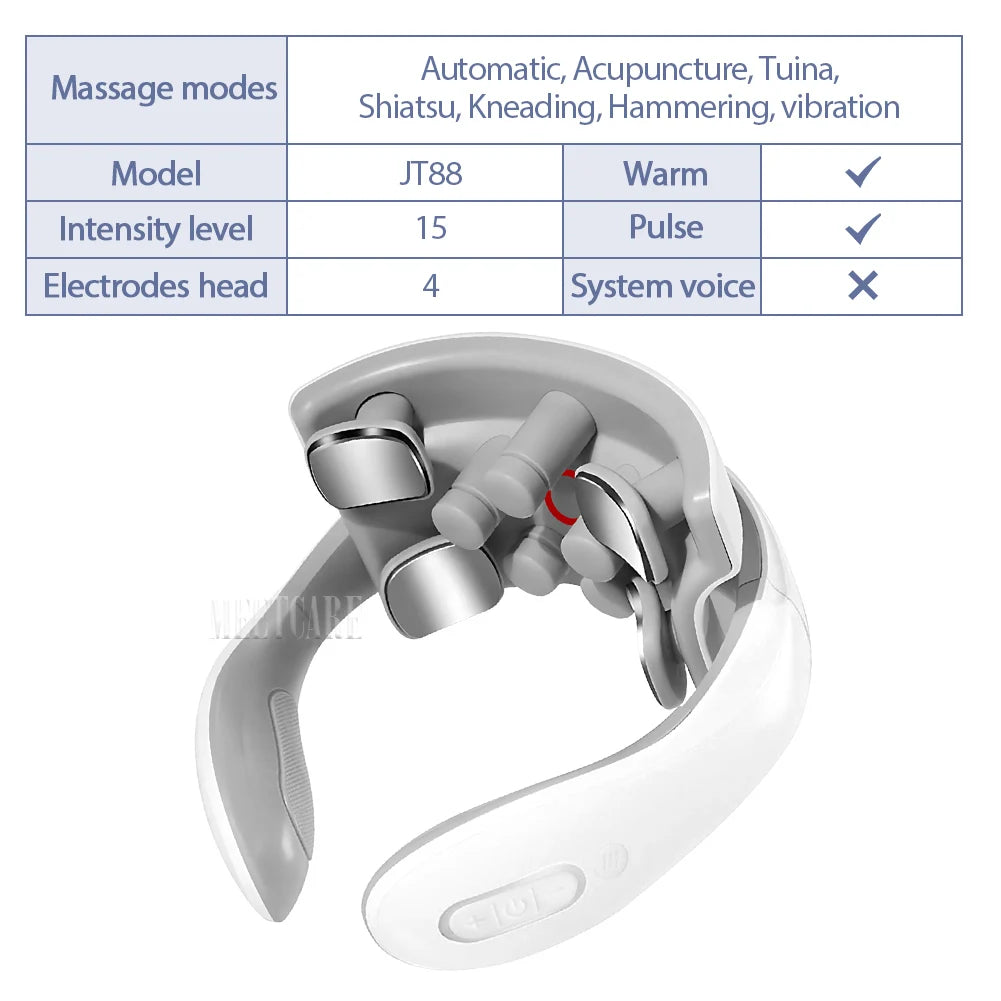 TENS Pulse Back Neck Massage 4 Models Electric Smart Shoulder Cervical Massager Muscle Beating Health Care Tool