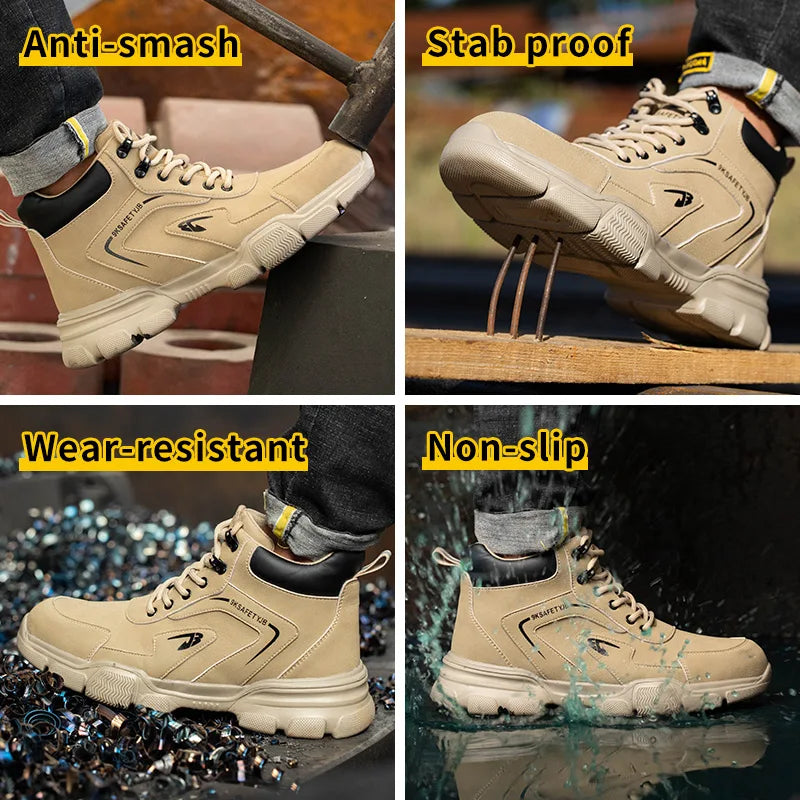 Winter Work Safety Shoes Men Safety Boots Anti-smash Anti-stab Work Shoes Sneakers Steel Toe Shoes Male Work Boot Indestructible