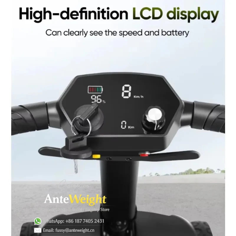 16KG Lightweight Mobility Scooter for Travel Portable Airline Approved 270W Brushless Electric Folding Scooter for Elderly