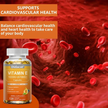Vitamin E 670 Mg (1000 IU) - Natural Dietary Supplement Antioxidant, Skin, Immune System Support, Gluten Free, Vegen