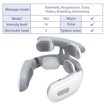 TENS Pulse Back Neck Massage 4 Models Electric Smart Shoulder Cervical Massager Muscle Beating Health Care Tool