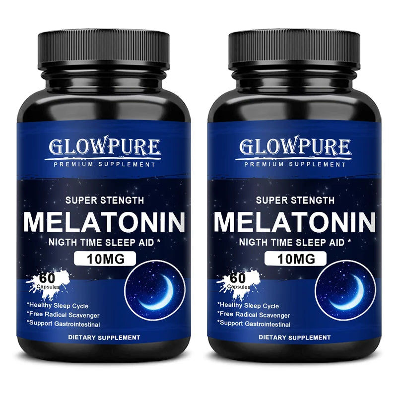 Melatonin 10 mg Capsules - Relieve Insomnia Healthy Sleep Quality Deep Sleep Stress Relief