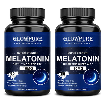 Melatonin 10 mg Capsules - Relieve Insomnia Healthy Sleep Quality Deep Sleep Stress Relief