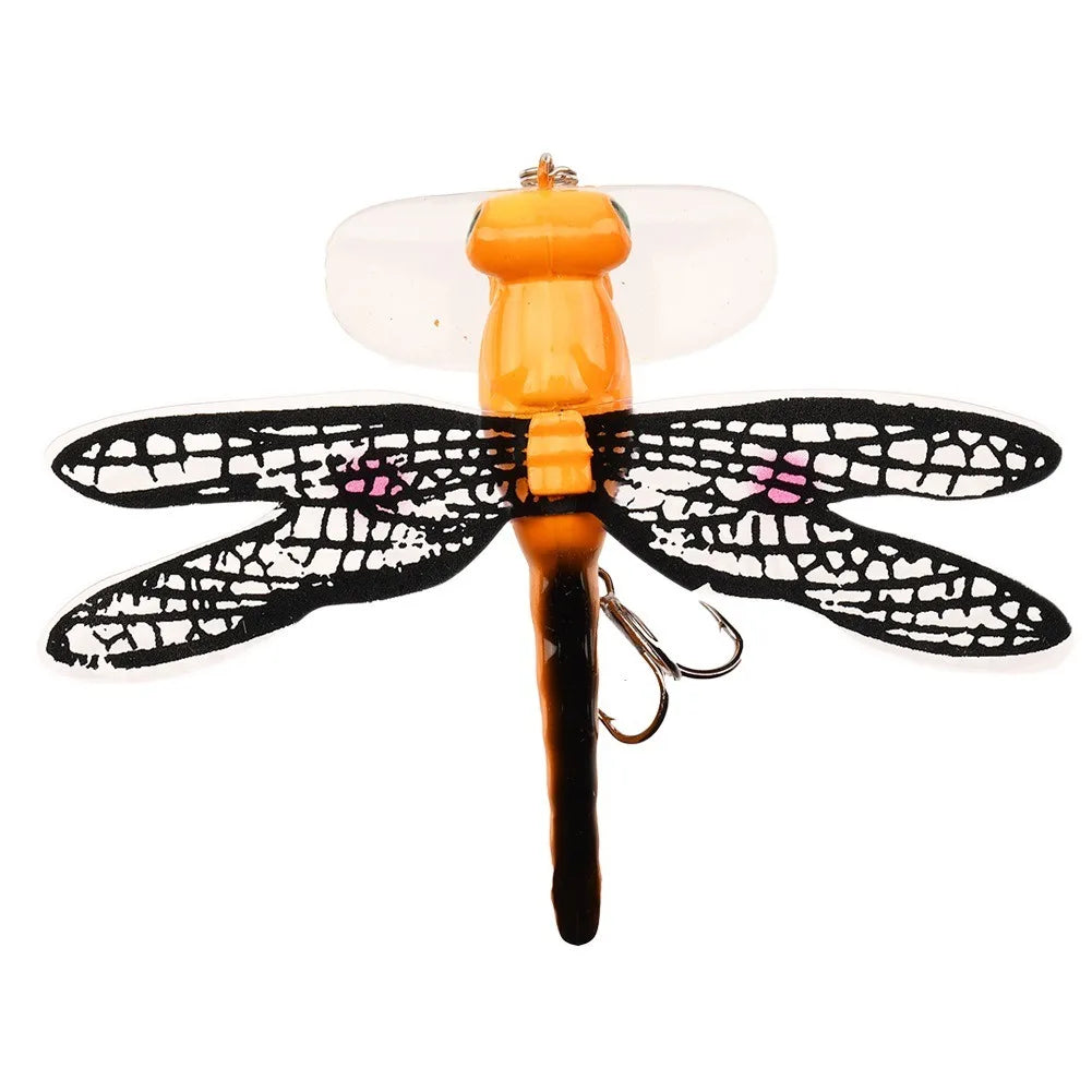Dragonfly Fishing Lure Floating Artificial Insect Bait Realistic Dragonfly Wobbler With Treble Hook Bass Trout Fishing Tackle