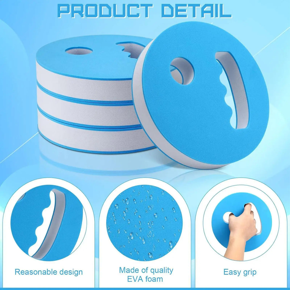 2Pcs Water Exercise Discs Swim Hand Disc Buoyancy Pool Exercise Swim Training Tool EVA Foam Aerobic Equipment Water Paddle Board