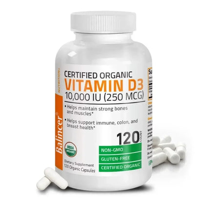 Vitamin D3 - Promotes Healthy Muscle Function and Immune Support, Strong Bones and Nervous System Health, 120 Capsules