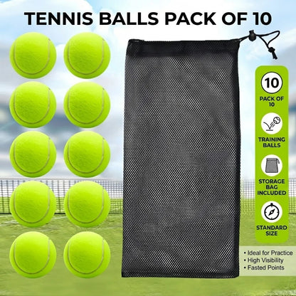 10-Pack Tennis Balls, Training Tennis Balls, High-Elasticity and Durable Fitness Practice Tennis Balls