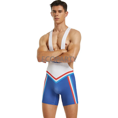 Gym Workout Mens Undershirts Bodysuit Wrestling Singlet Fitness Workout Running Vest Bodywear Underwear Bodybuilding Jumpsuit