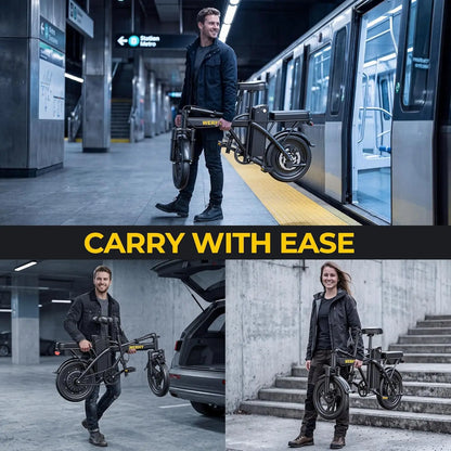 Electric Bike for Adults, 500W Motor, 20 MPH Max Speed Folding Ebike, 14" Electric Bicycles, Max 20/30 Miles Range