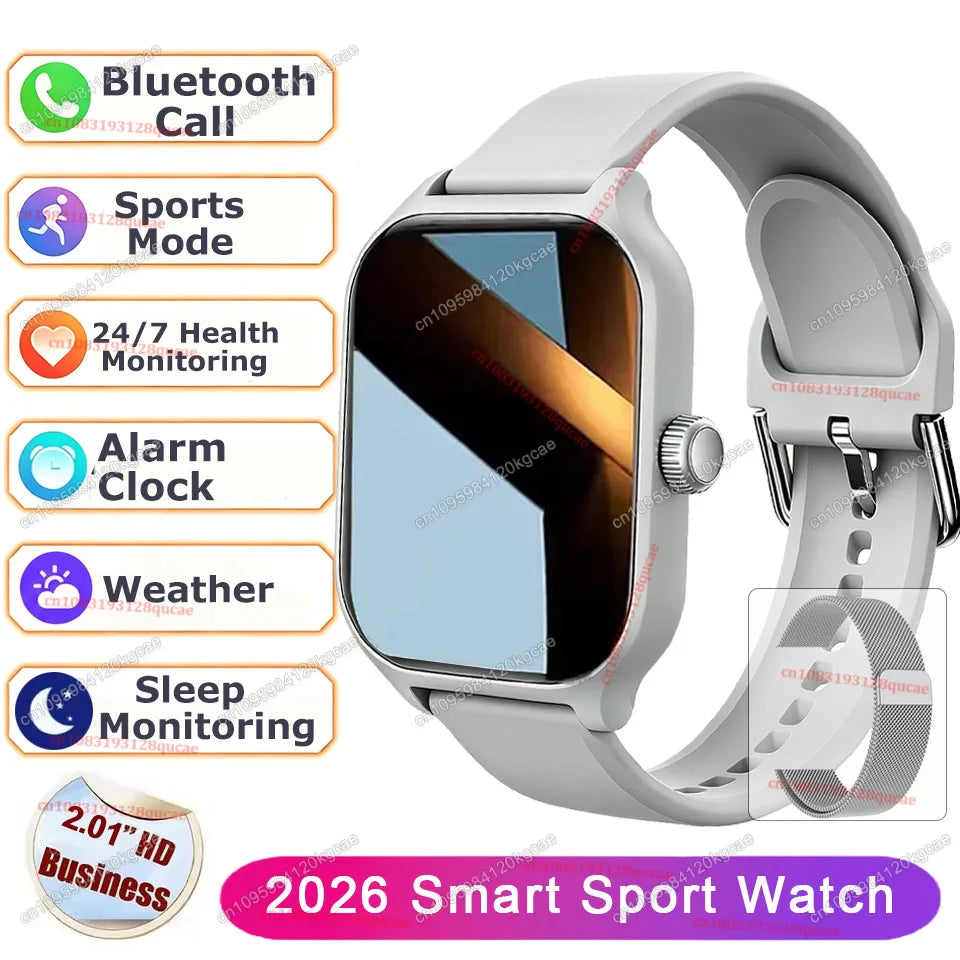 Smart Watch Men 2.01'' AMOLED Screen Waterproof Multiple Sport Mode Fitness HD Bluetooth Call Smartwatch Men Women Bracelet Ht30