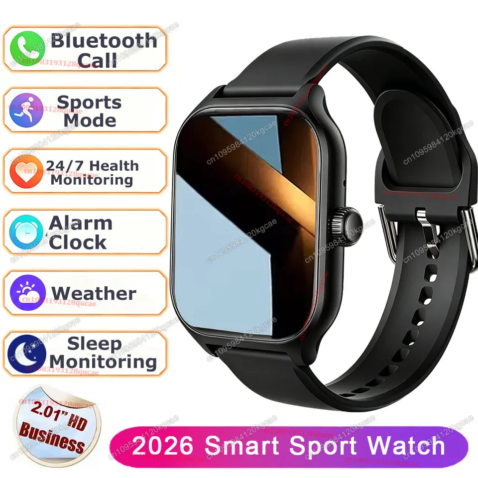 Smart Watch Men 2.01'' AMOLED Screen Waterproof Multiple Sport Mode Fitness HD Bluetooth Call Smartwatch Men Women Bracelet Ht30