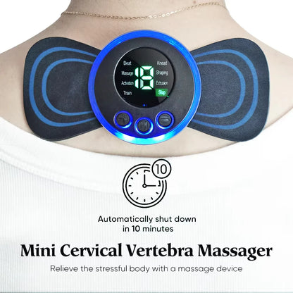 mini patch neck massager Portable intelligent electric back and shoulder massager with cushion and remote control