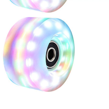 8 Pieces Luminous Roller Skate Wheels 82A Hardness Indoor with Wrench Parts Outdoor with Bearings Light up Roller Skate Wheels