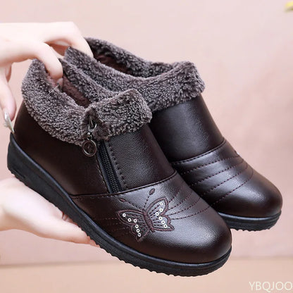 Winter flat bottom anti slip low top shoes for women providing warmth simplicity comfort wear resistance women's winter shoes