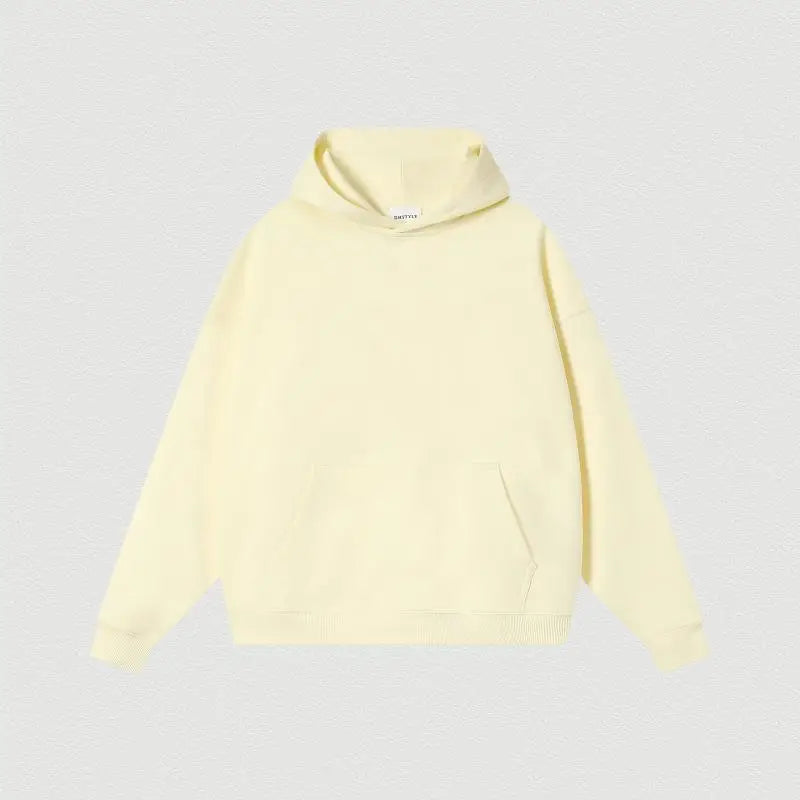 Custom LOGO 400GSM Oversized Frency Terry  Autumn Winter Casual Cotton Men Woven Top Solid Color Hoodies Sweatshirt Streatwear