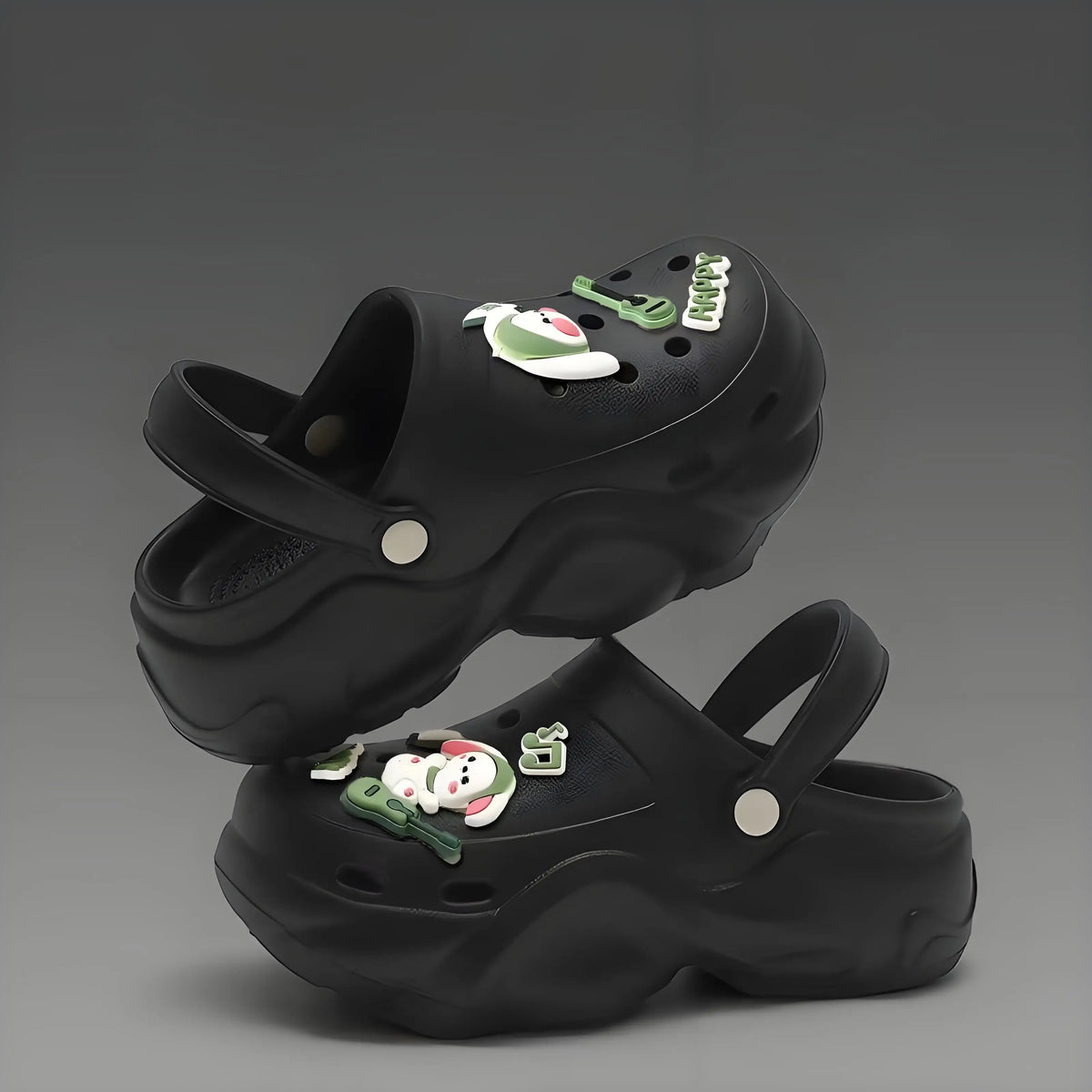 Women DIY Cute Animal button Decor Clogs Fashion Summer Spring Autumn Beach Sandals Cave Hole Female Garden Shoes Students Girls