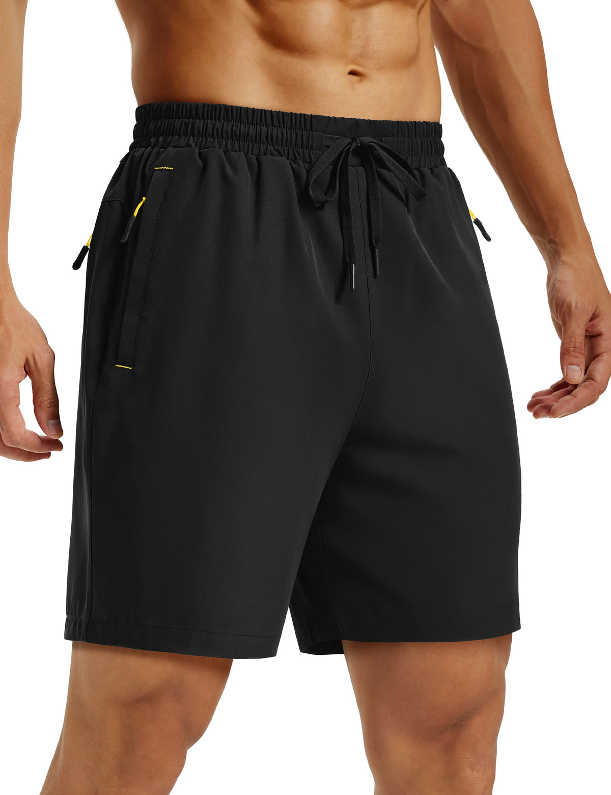 TACVASEN Mens Hiking Shorts Summer 7" Quick Dry Lightweight 3 Zipper Pockets Workout Gym Fitness Athletic Running Shorts Male