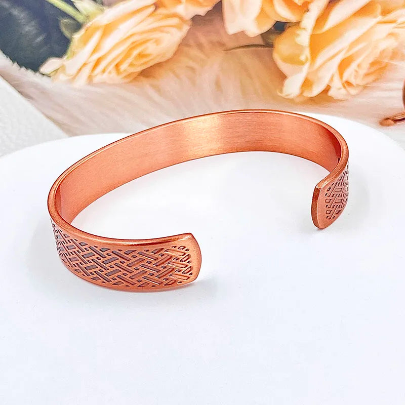 Vintage Pure Copper Magnetic Bracelet Unisex Adjustable Cuff Bangles Perfect for Everyday Wearwith Recommend Jewelry Gift