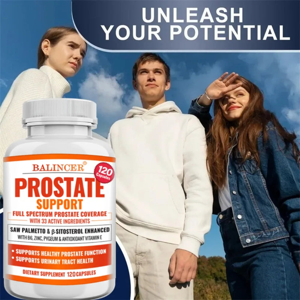 Prostate Supplements, Saw Palmetto Prostate Health Support with 33 Ingredients for Healthy Urination Frequency & Improve Sleep