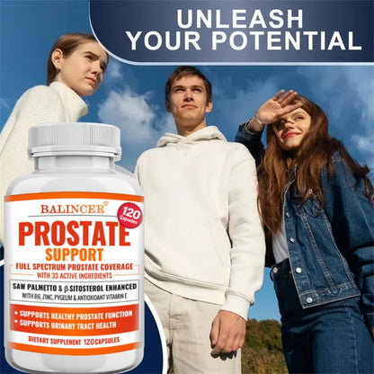 Prostate Supplements, Saw Palmetto Prostate Health Support with 33 Ingredients for Healthy Urination Frequency & Improve Sleep